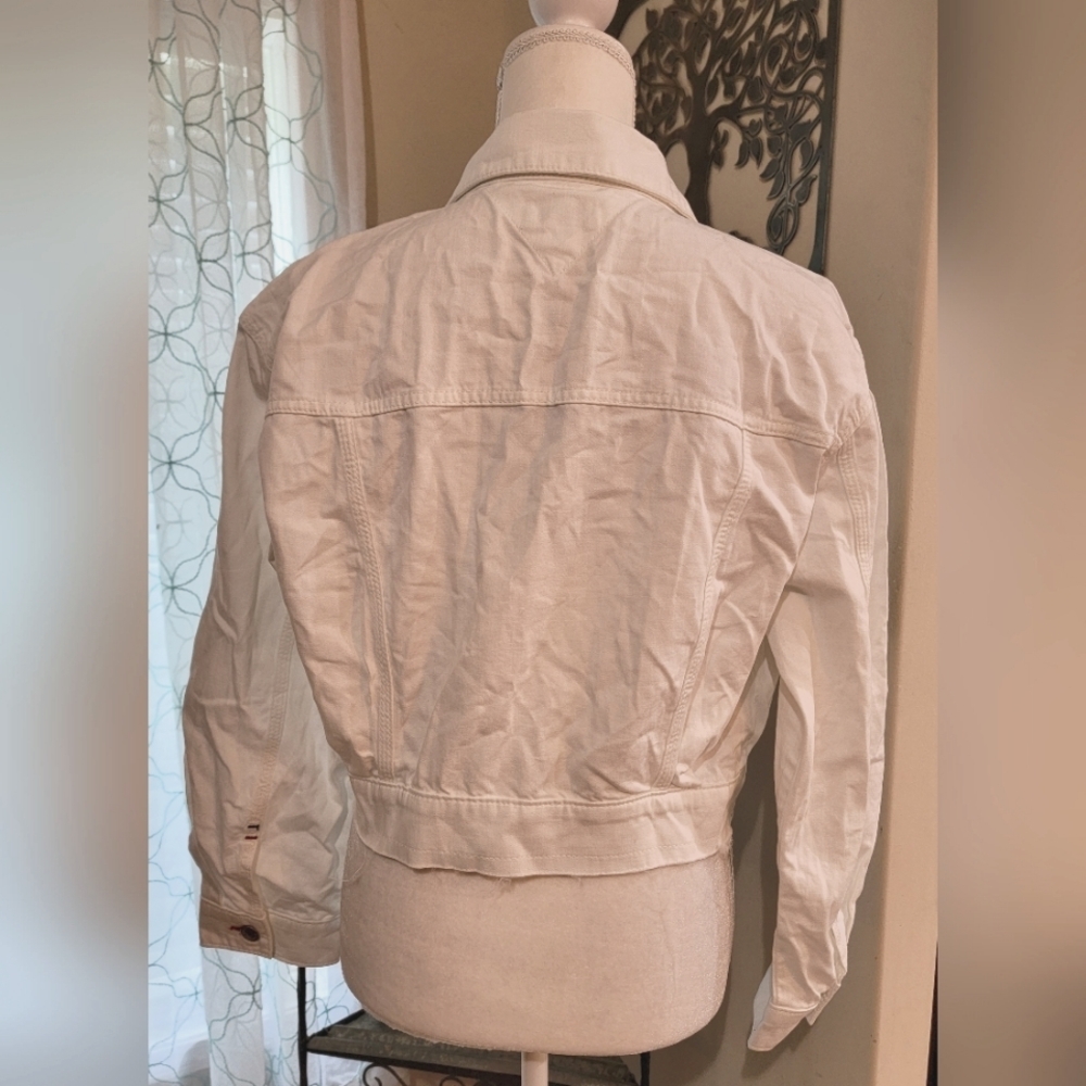 Tommy Hilfiger White Trucker Denim Jean Jacket Women's Size Medium - Picture 5 of 12
